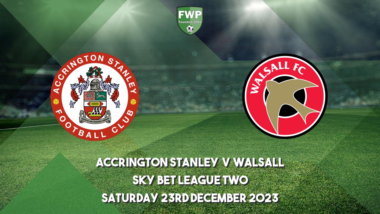 Sky Bet League Two Accrington Stanley 2 1 Walsall 20232024